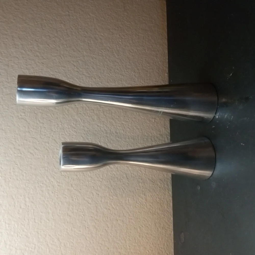 GORGEOUS Pair of Graduated West Elm Sculptural Candle Holders.
